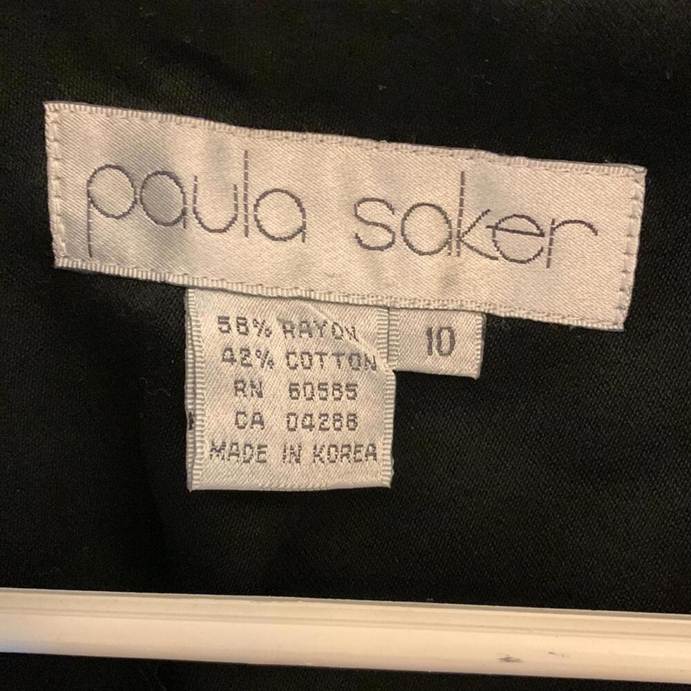 Paula Saker black dress coat size 10 - Picture 2 of 4